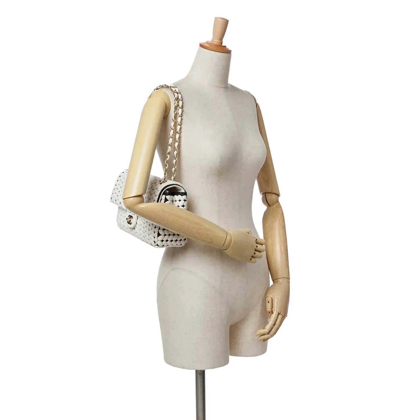 Chanel Medium Calfskin and Wool Knit Single Flap