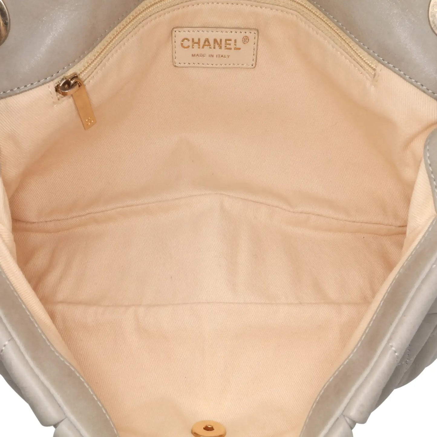 Chanel Large Quilted Iridescent Calfskin Coco Pleats Flap