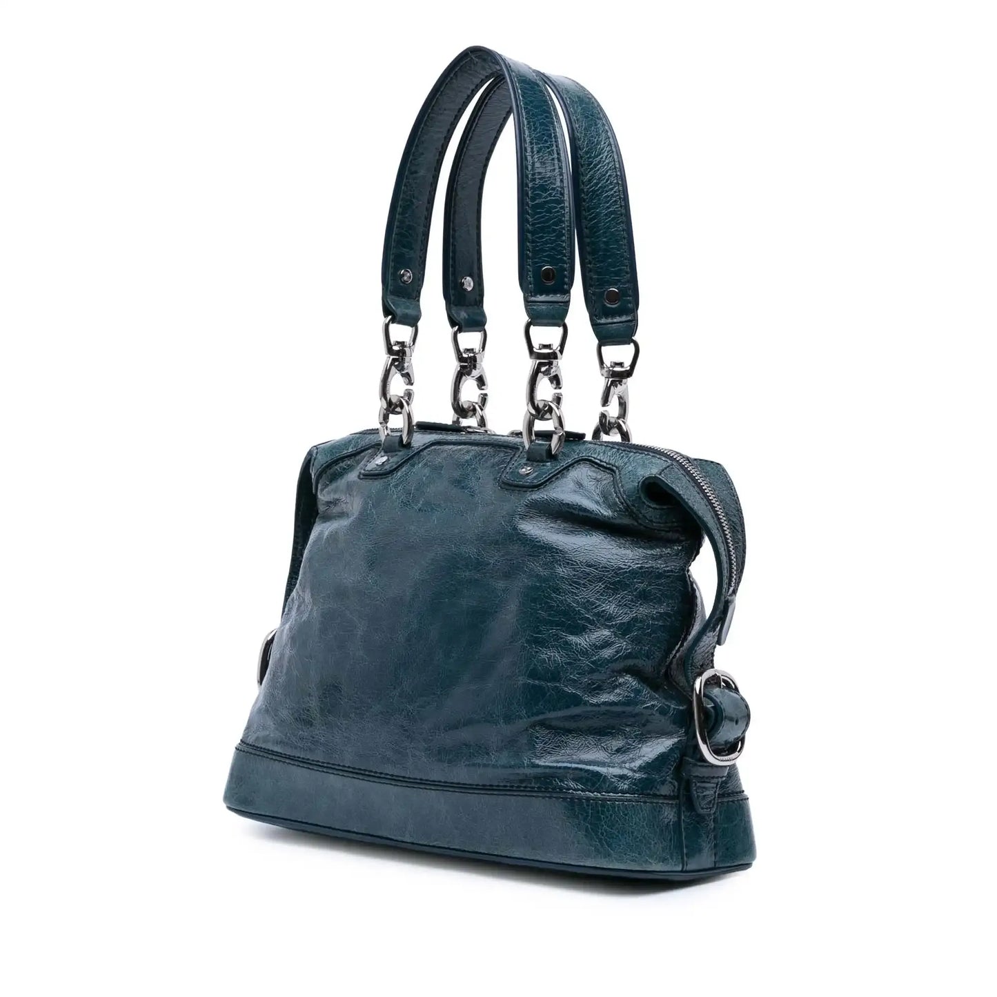 Celine Crinkled Patent Macadam Shoulder Bag