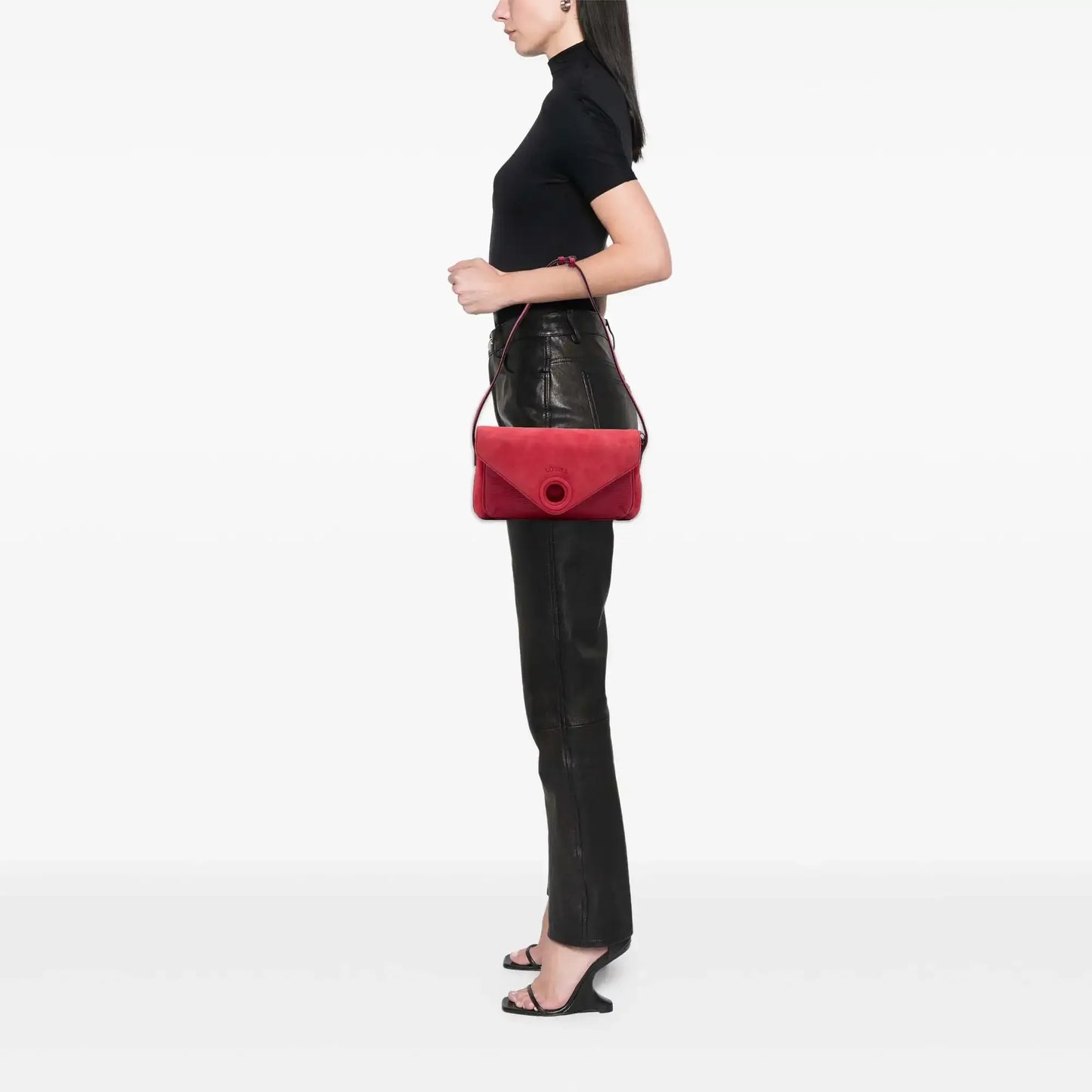 Loewe Suede and Leather Shoulder Bag