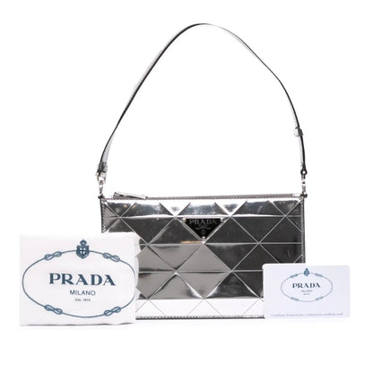 Prada Mini Metallic Spazzolato Tria Shoulder Bag