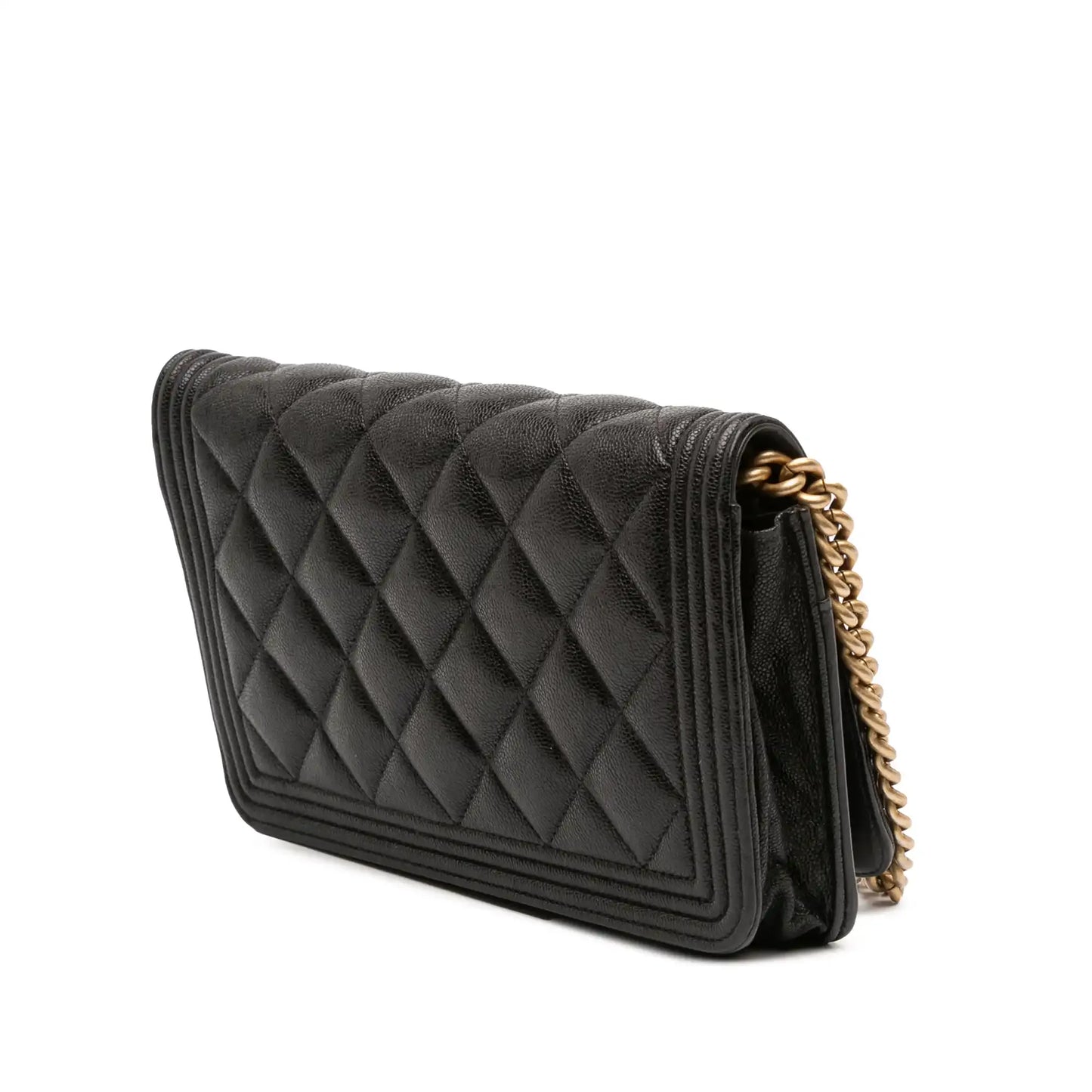 Chanel Quilted Caviar Boy Wallet on Chain