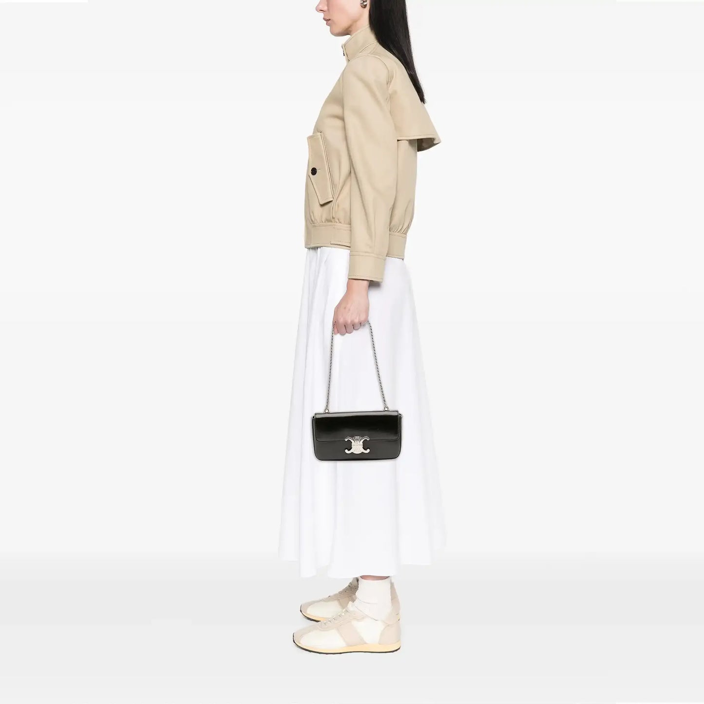 Celine Shiny Calfskin Claude Chain Shoulder Bag