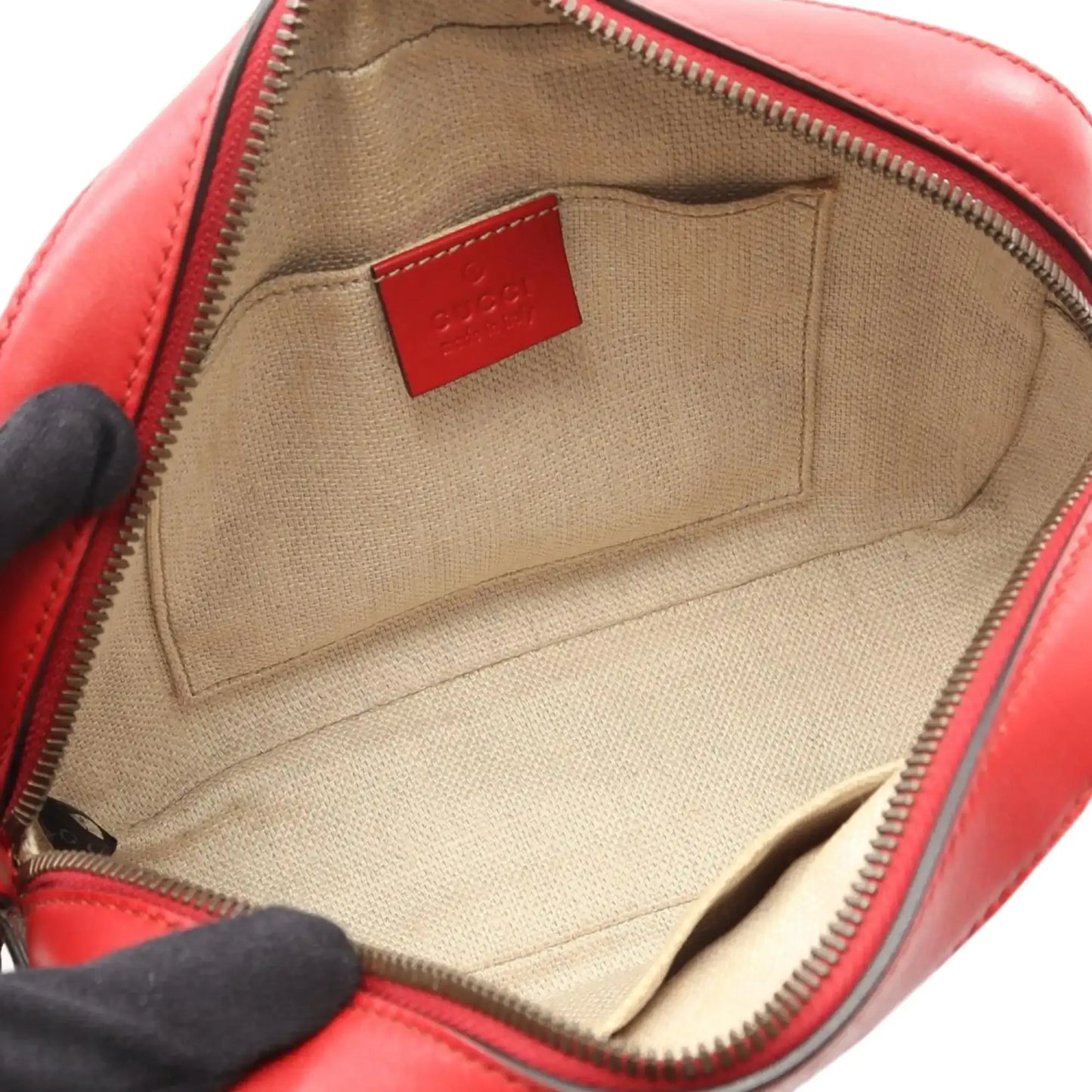 Gucci Calfskin Web Webby Bee Camera Bag