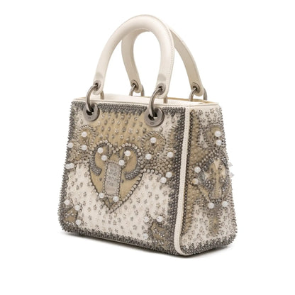 Dior Medium Lambskin Embroidered and Beaded Lady D Lite