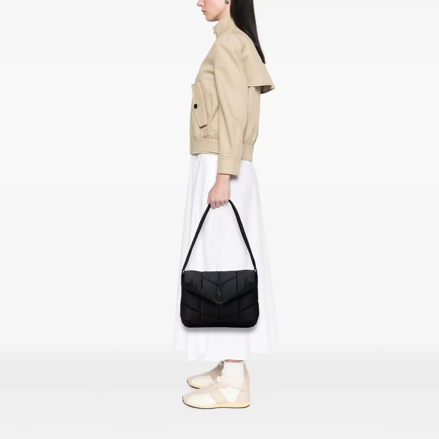 Saint Laurent Quilted Econyl Nylon Lou Puffer Messenger Bag