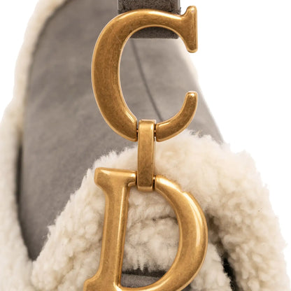 Dior Shearling Suede Saddle Bag