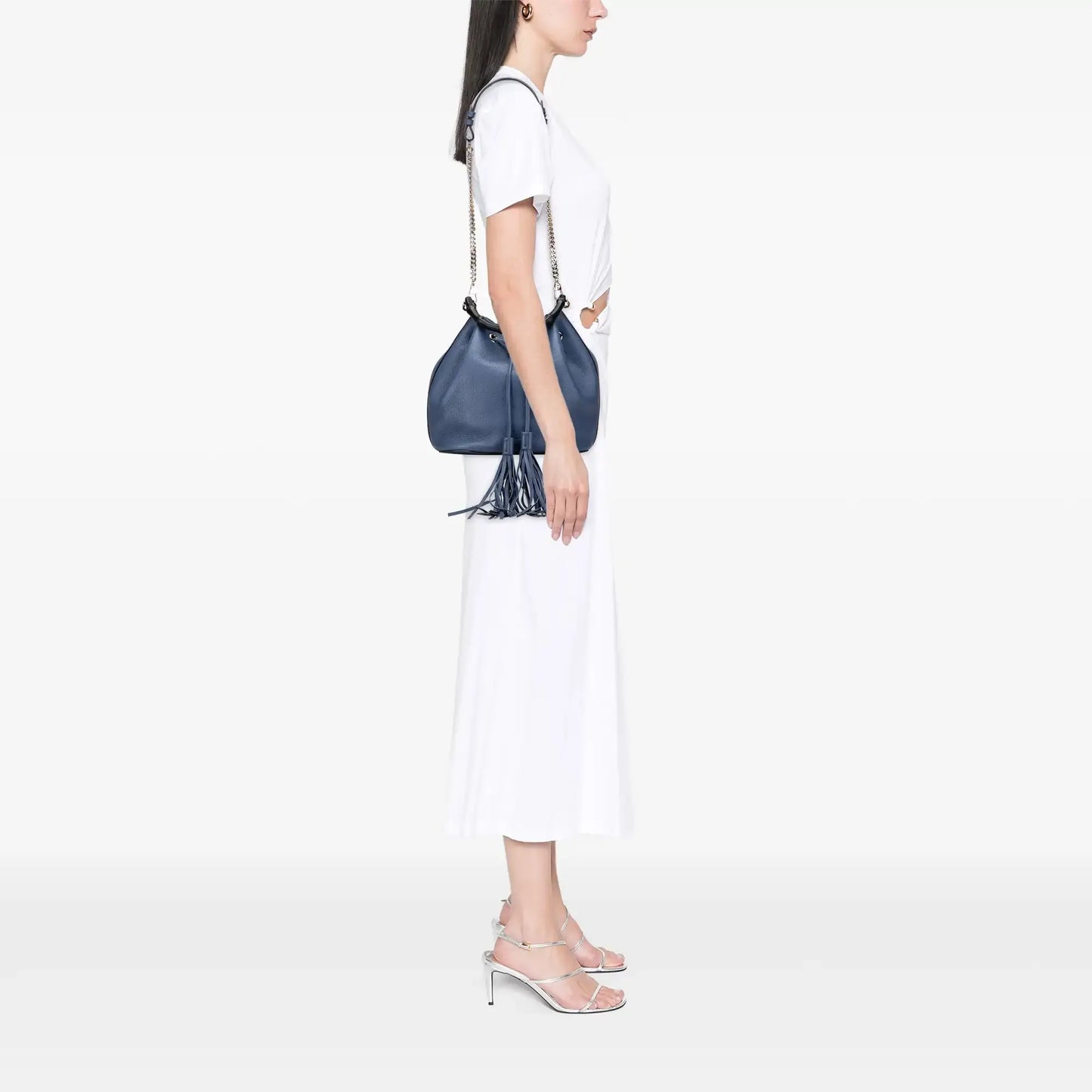 Gucci Leather Miss Bamboo Tassel Bucket Bag
