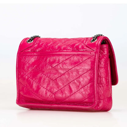 Saint Laurent Baby Crinkled Calfskin Monogram Niki Bag