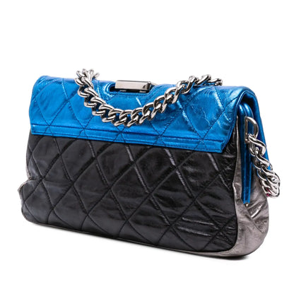 Chanel Multicolor Metallic Quilted Calfskin Modern Chain Flap Frame Bag