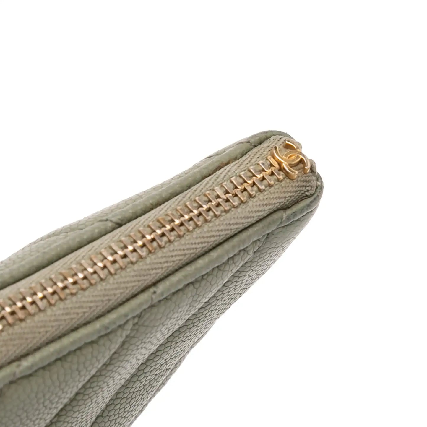 Chanel Medium Chevron Caviar Ancient Greek Charms O Case Clutch