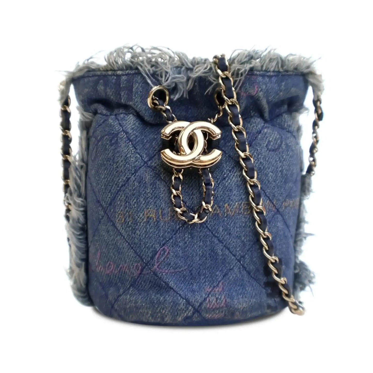 Chanel Mini Denim Mood Bucket with Chain