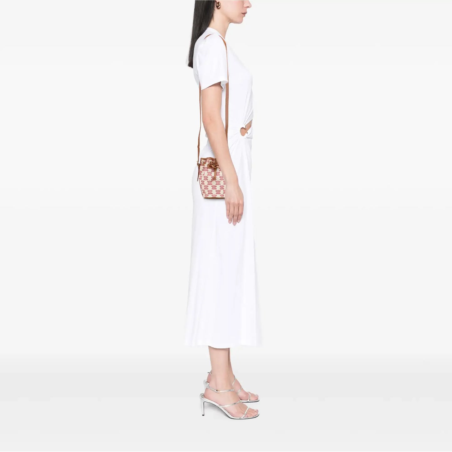 Celine Micro Triomphe Embroidered Canvas Drawstring Bucket Bag