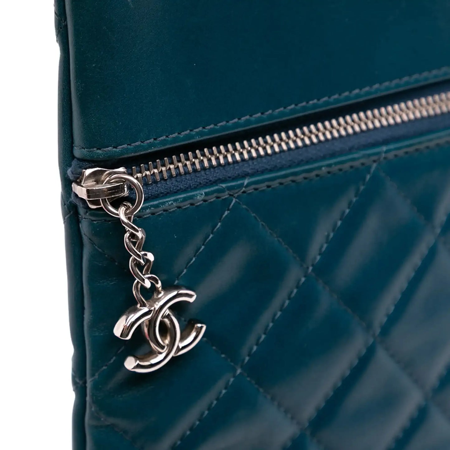 Chanel CC Quilted Lambskin Multi Zip Clutch