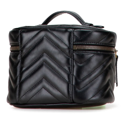 Gucci Mini GG Marmont Round Matelasse Leather Vanity Bag