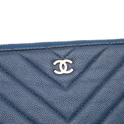 Chanel Medium Chevron Caviar Ancient Greek Charms O Case Clutch