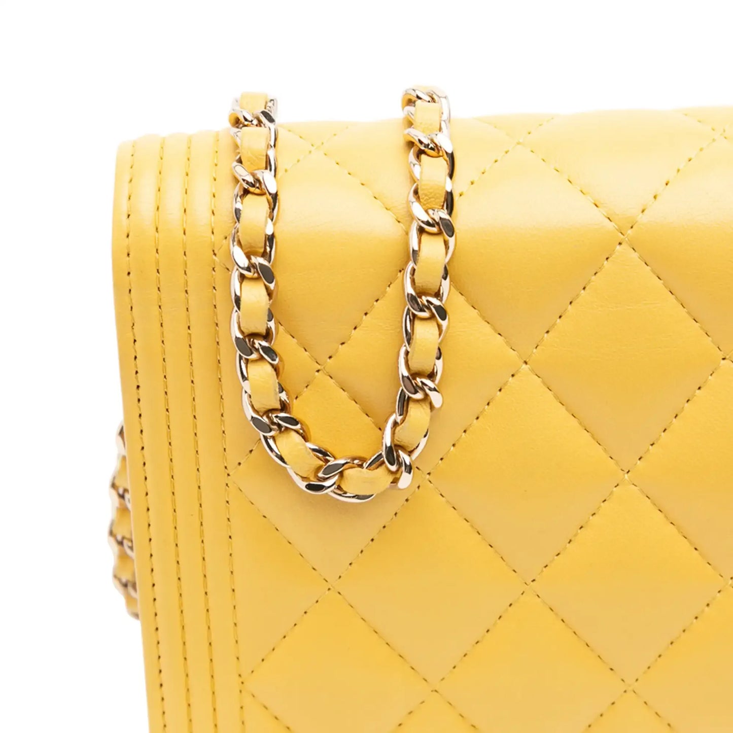 Chanel Quilted Lambskin Boy Wallet On Chain