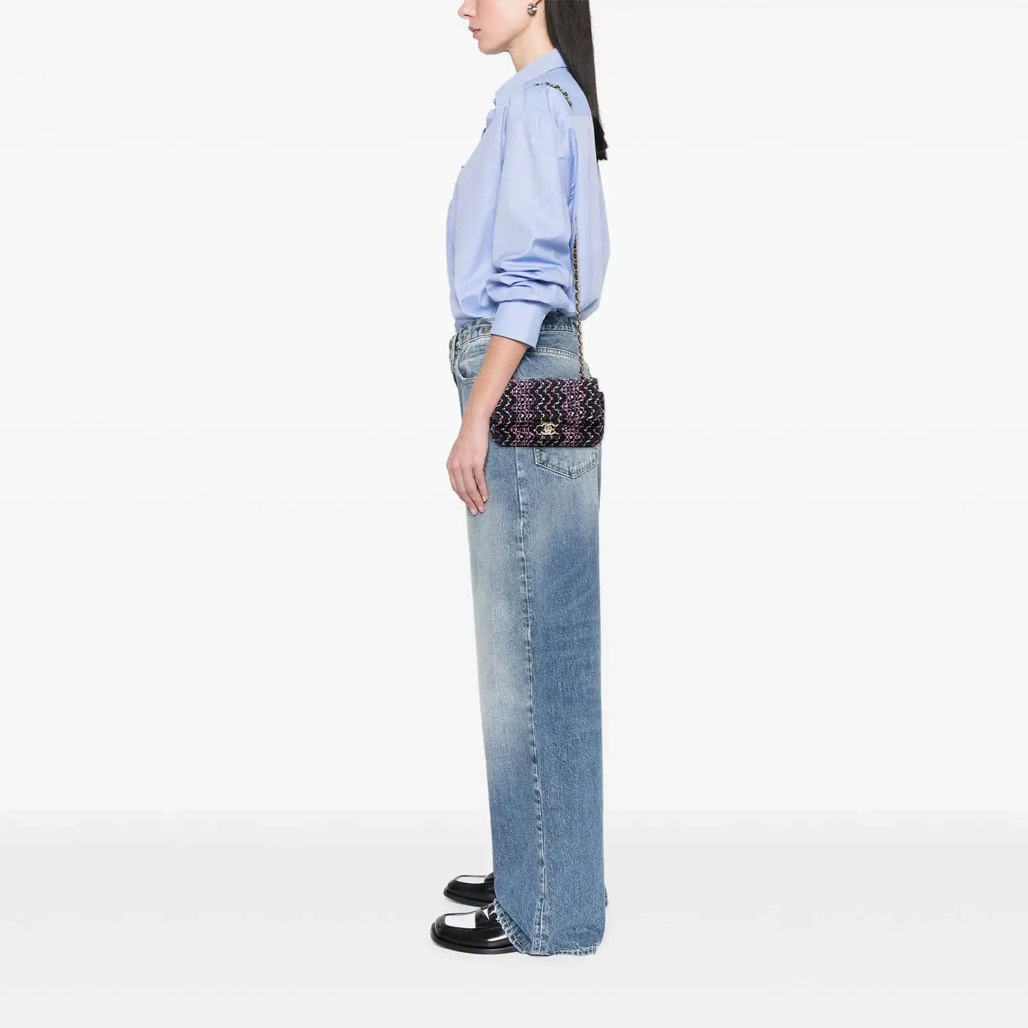 Chanel Mini Rectangular Classic Multicolor Cotton Stitched Single Flap