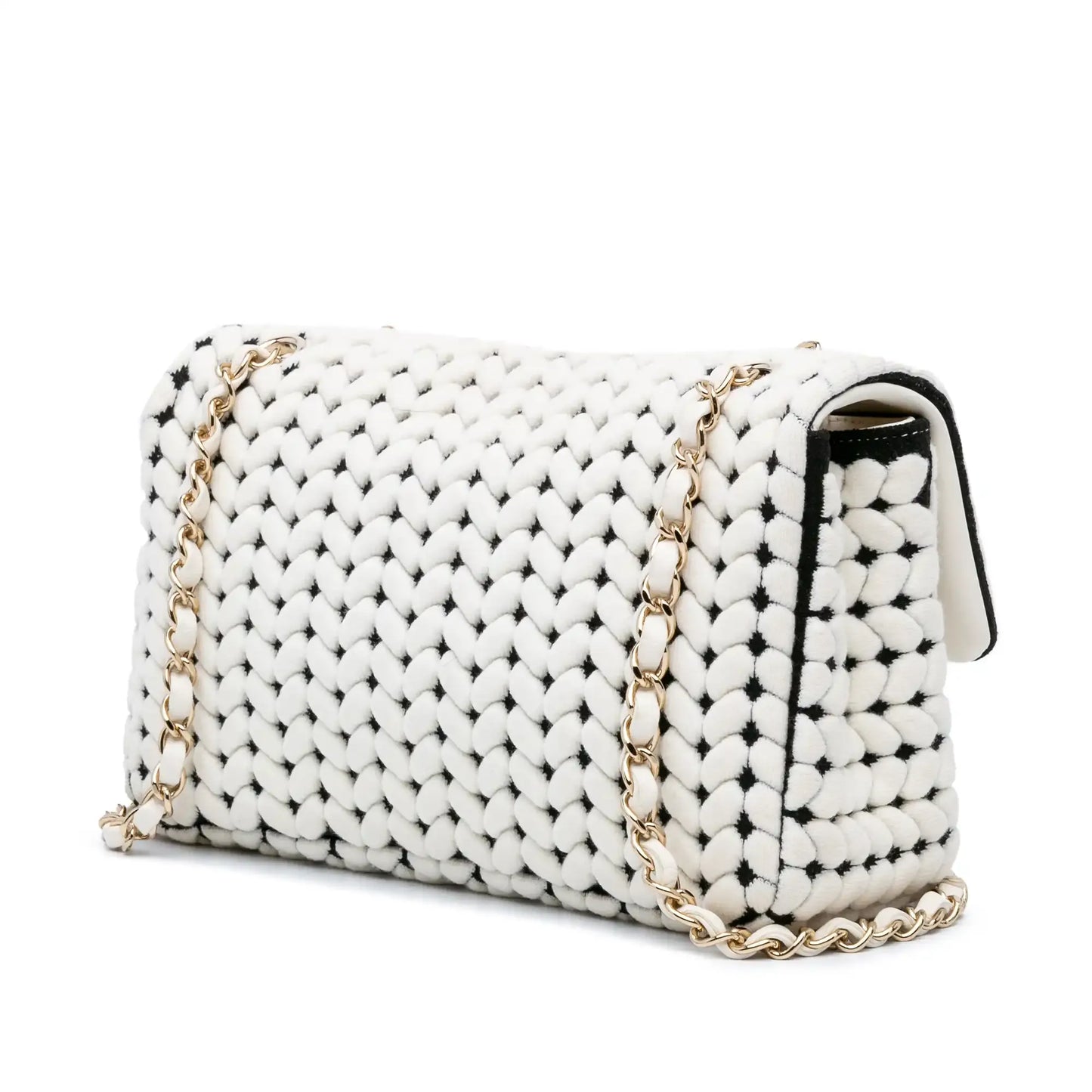 Chanel Medium Calfskin and Wool Knit Single Flap