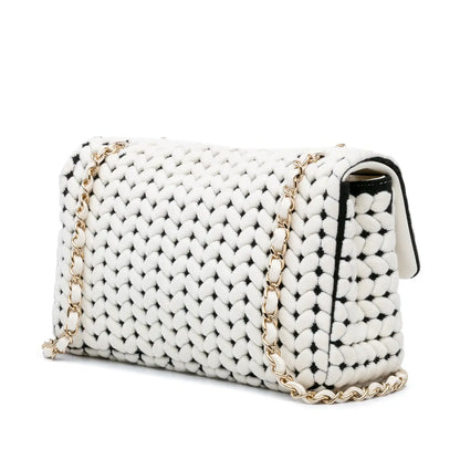 Chanel Medium Calfskin and Wool Knit Single Flap