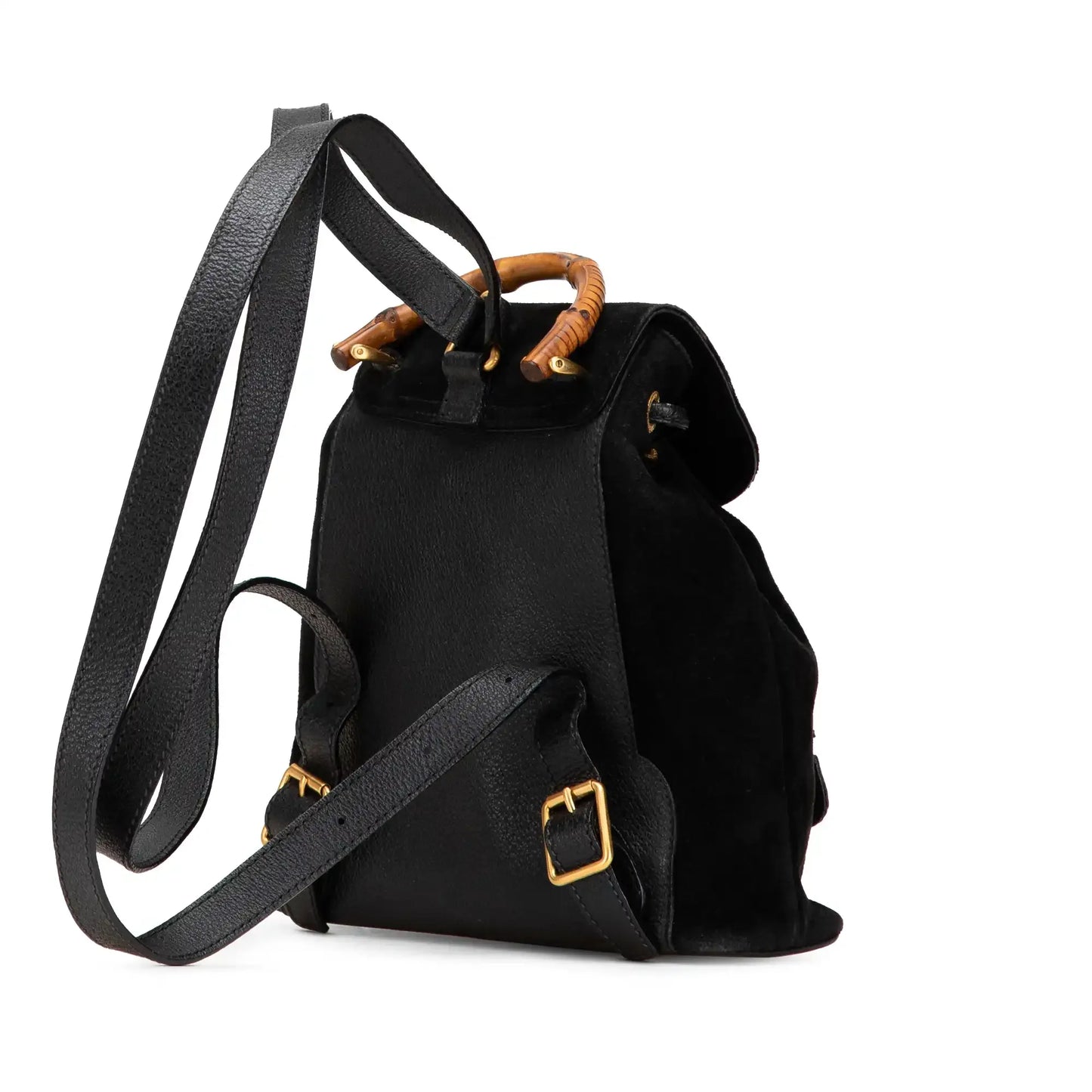 Gucci Suede Bamboo Backpack