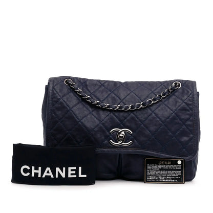 Chanel Large Quilted Calfskin Natural Beauty Split Pocket Flap