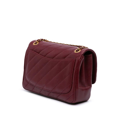 Chanel Diagonal Quilted Lambskin CC Signature Flap