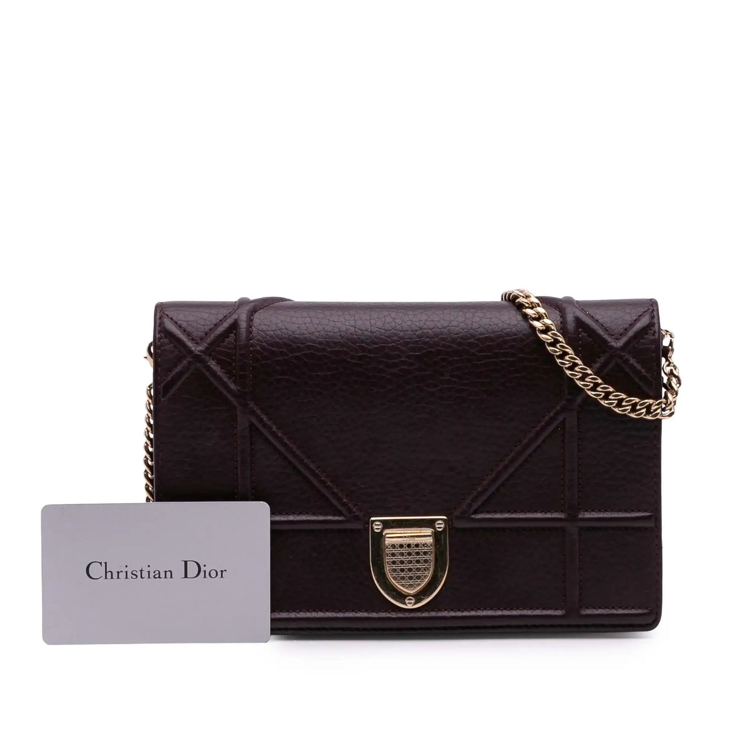 Dior Grained Calfskin Diorama Wallet on Chain