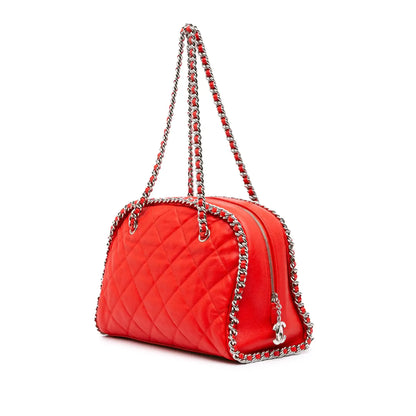 Chanel Quilted Washed Lambskin Chain Around Bowler