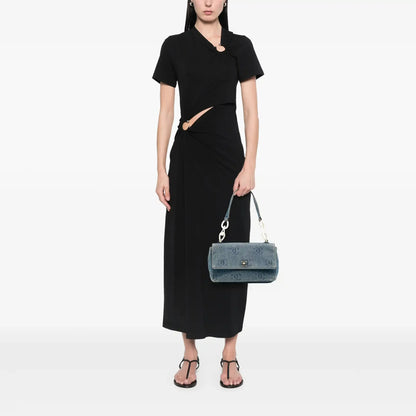 Chanel CC Printed Denim Single Flap