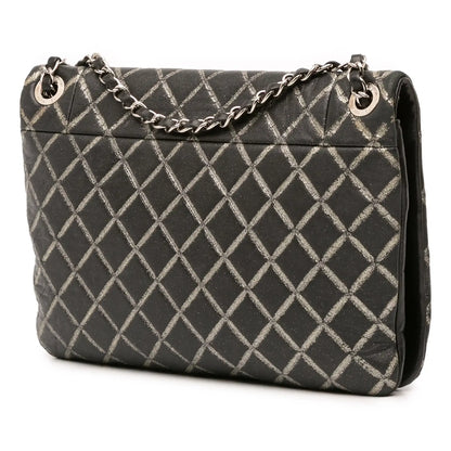 Chanel Quilted Metallic Distressed Lambskin CC Crystal Flap