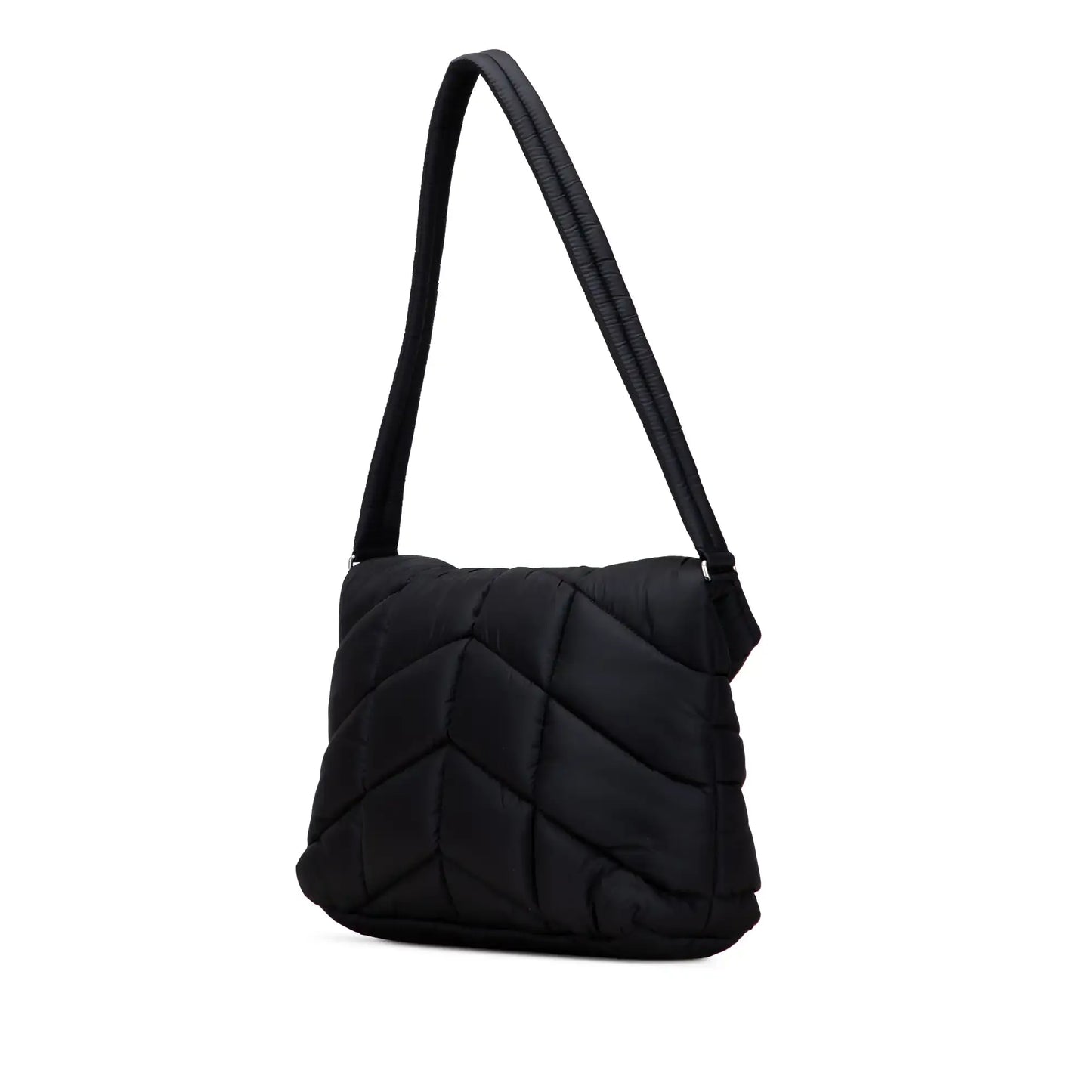 Saint Laurent Quilted Econyl Nylon Lou Puffer Messenger Bag