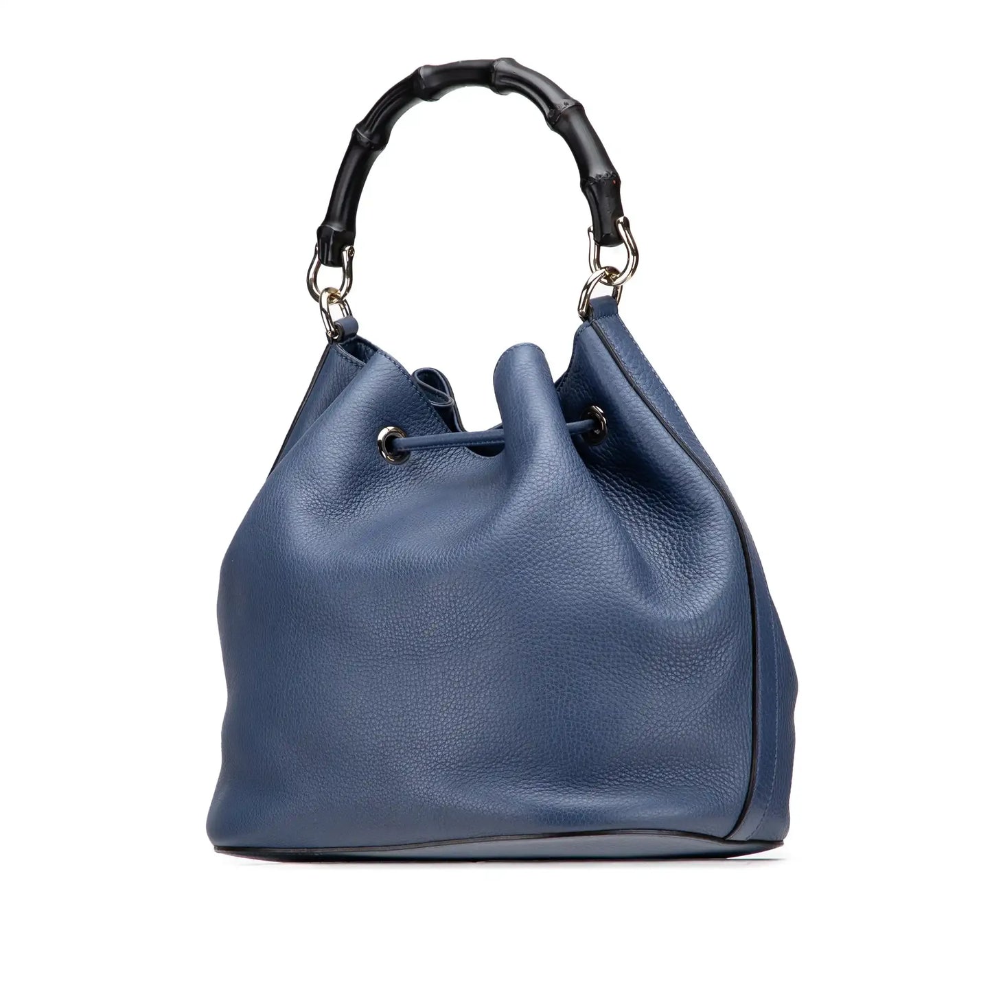Gucci Leather Miss Bamboo Tassel Bucket Bag