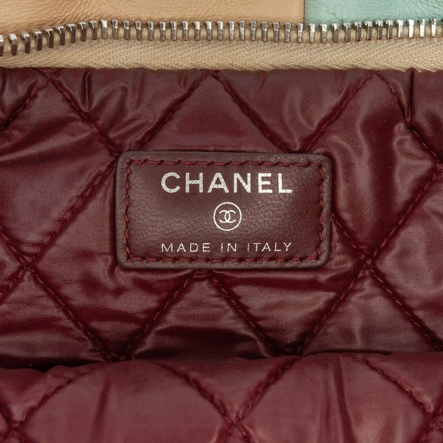 Chanel Large Lambskin Colorblock Patchwork O Case