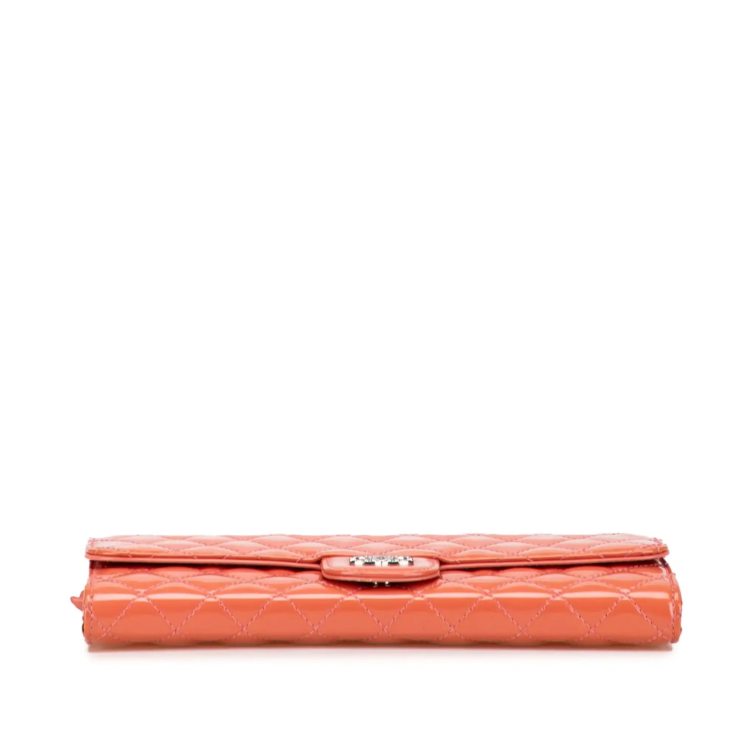 Chanel Quilted Patent Brilliant East West Wallet On Chain