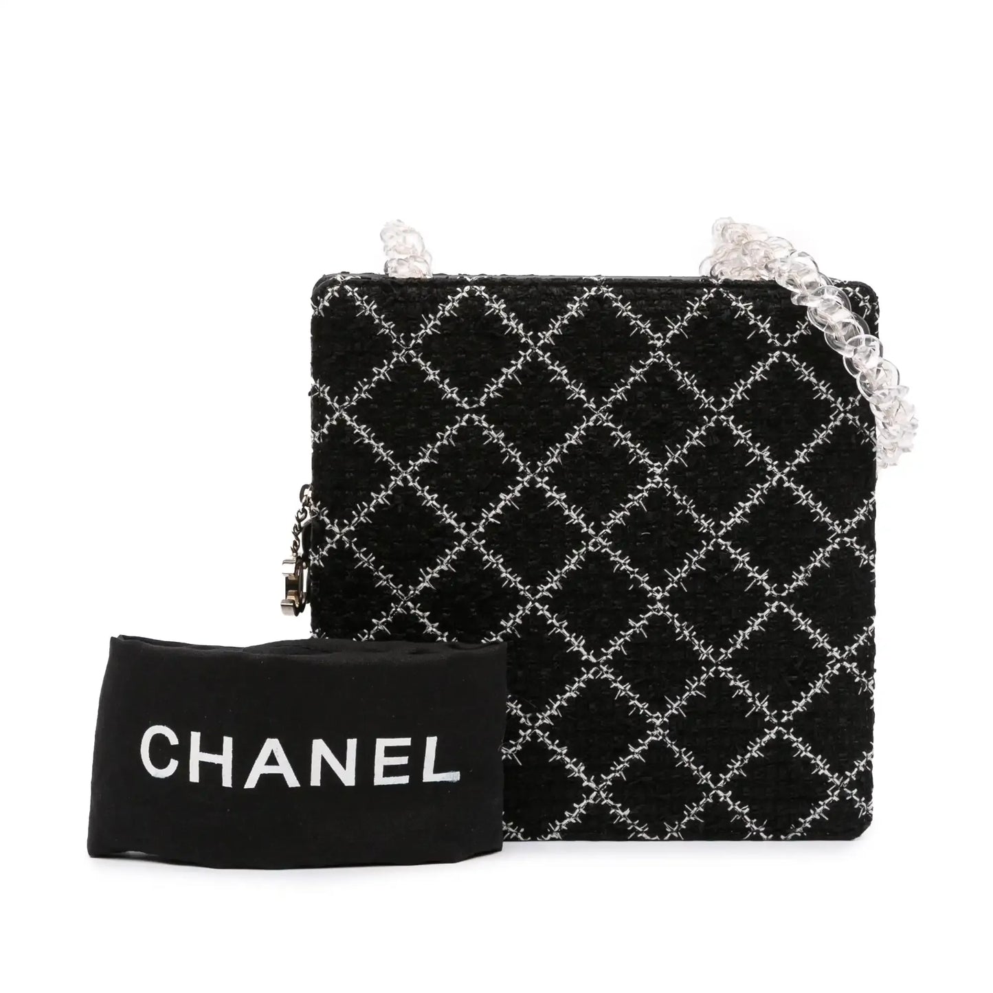 Chanel Tweed and Resin Zipped Chain Shopping Bag
