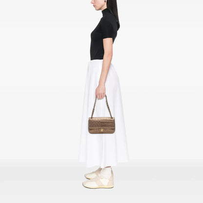 Chanel Paris Dallas Metallic Calfskin Embossed Logo Flap