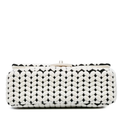 Chanel Medium Calfskin and Wool Knit Single Flap