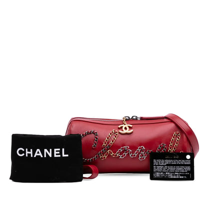 Chanel Calfskin Signature Chain Signe Bowling Bag