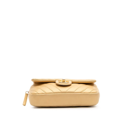 Chanel Mini Quilted Chevron Lambskin Camera Case Flap