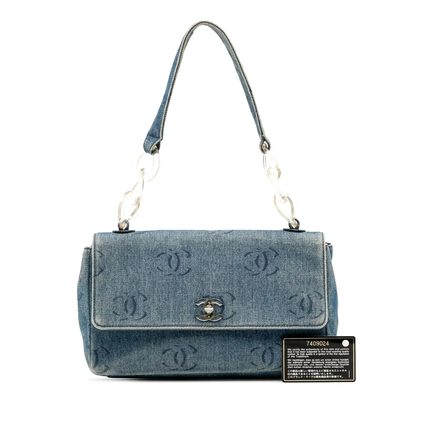 Chanel CC Printed Denim Single Flap