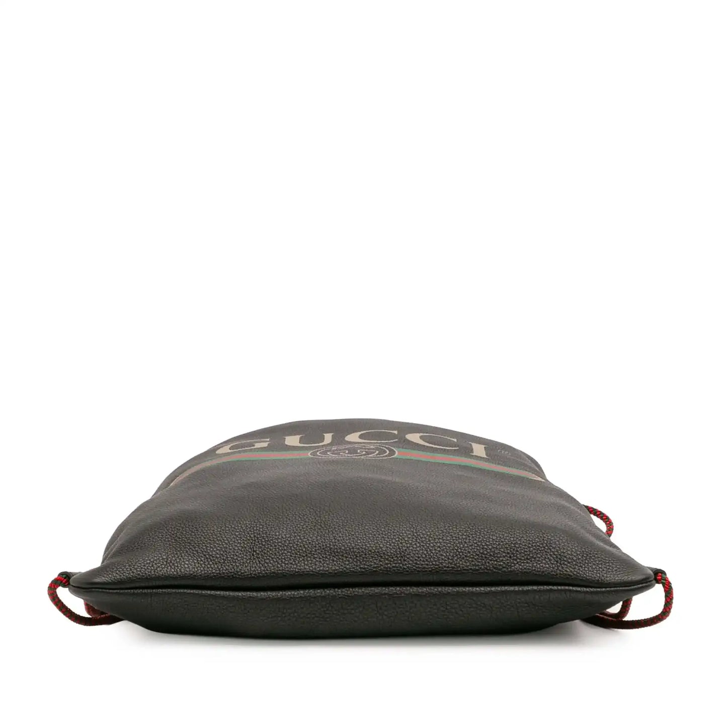 Gucci Leather Logo Drawstring Backpack