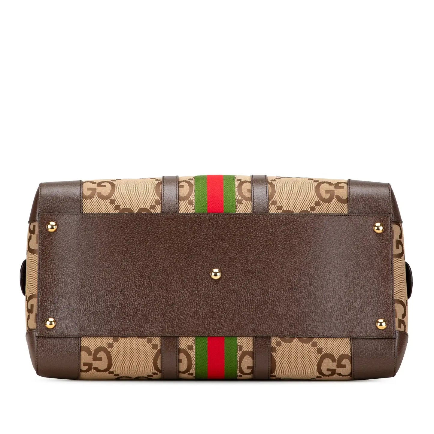 Gucci Large Jumbo GG Canvas Web Duffle Bag