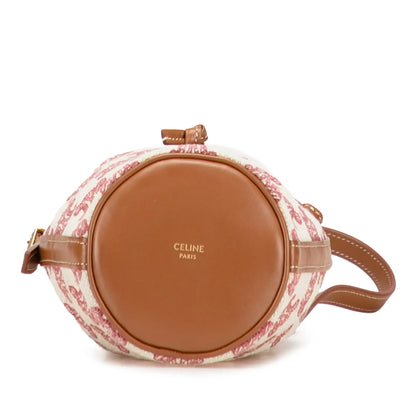 Celine Micro Triomphe Embroidered Canvas Drawstring Bucket Bag
