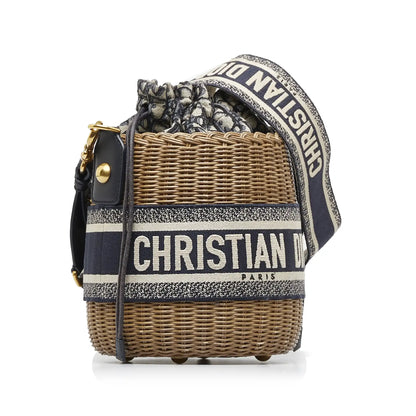 Dior Oblique Wicker Bucket Bag