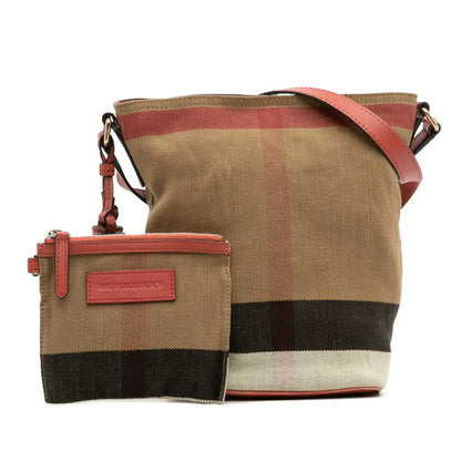 Burberry Mini Mega Check Canvas Ashby Tassel Bucket Bag