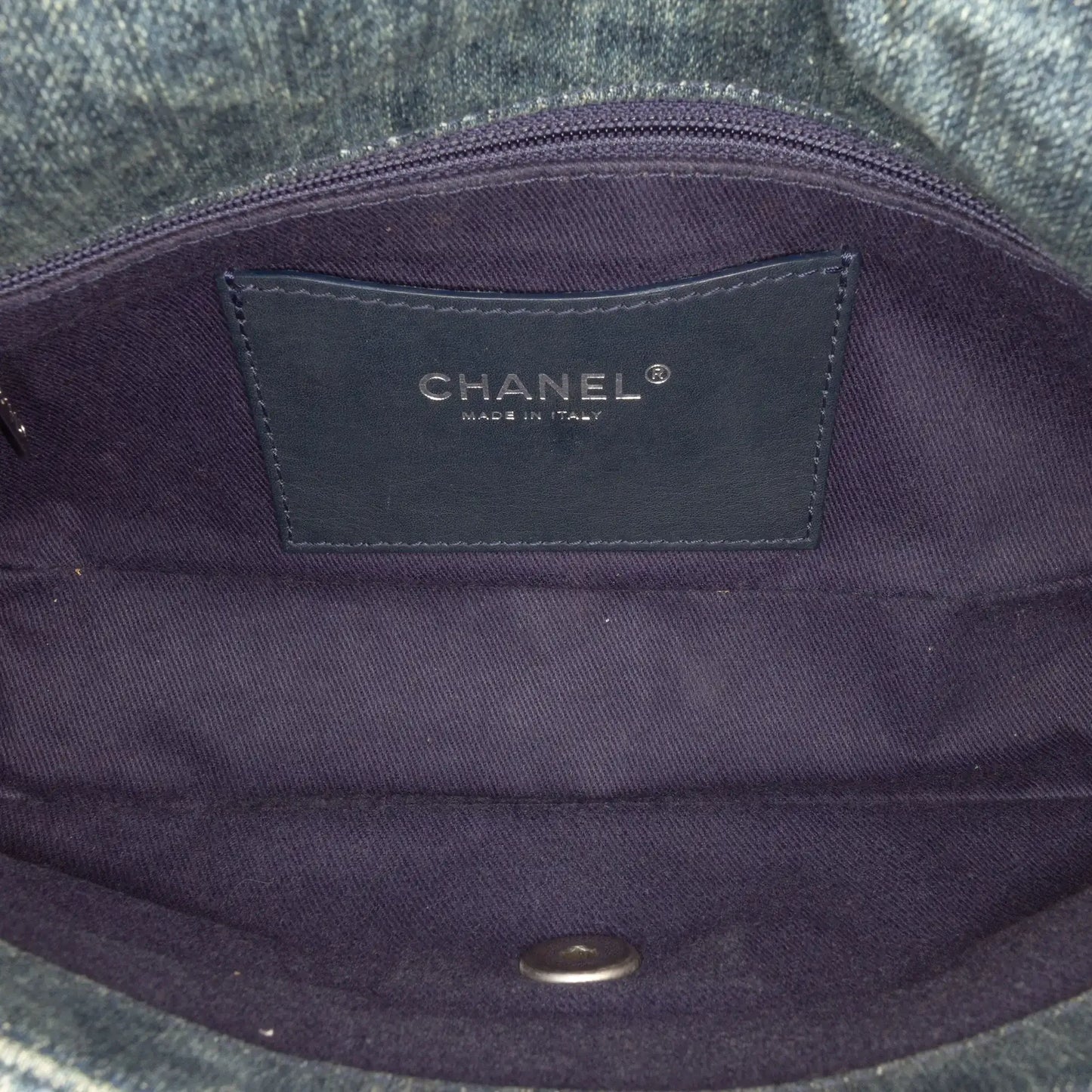 Chanel Medium Embroidered Denim Camellia Flap