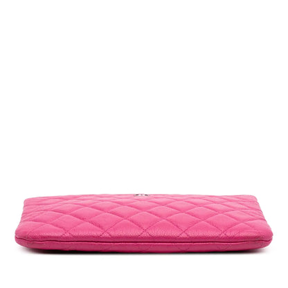 Chanel Small Quilted Caviar O Case Clutch