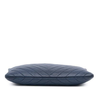 Chanel Medium Chevron Caviar Ancient Greek Charms O Case Clutch