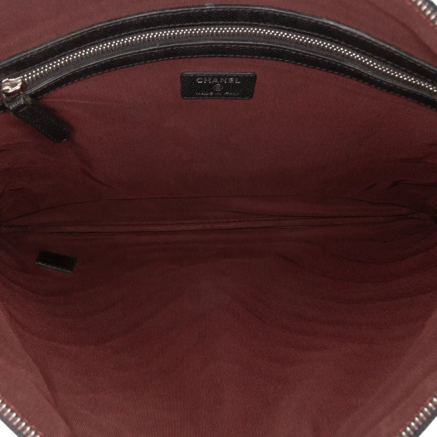 Chanel Large CC Chevron Caviar O Case Clutch